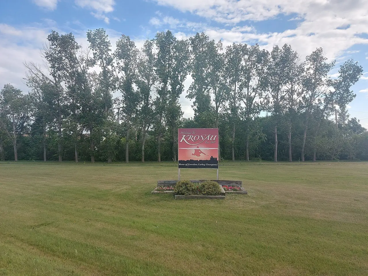 Kronau welcome sign, 2025